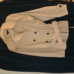 Ann Taylor,  Short Double Breasted Trench Coat.